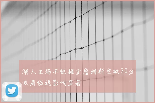 湖人主场不敌掘金詹姆斯空砍30分浓眉伤退影响显著